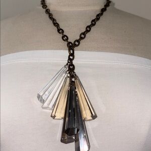 Banana Republic crystal drop necklace, brass tone